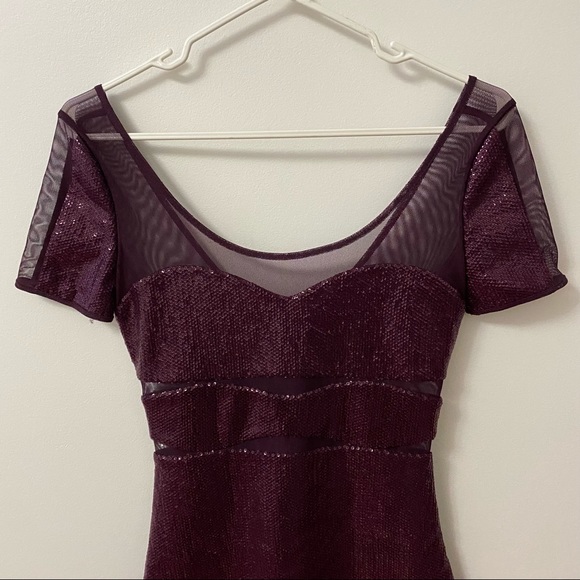BCBG PURPLE SEQUIN MINI DRESS - Picture 4 of 9